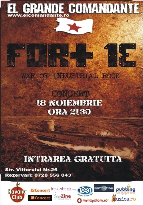 War of Industrial Rock cu Fort 13 in club El Grande Comandante