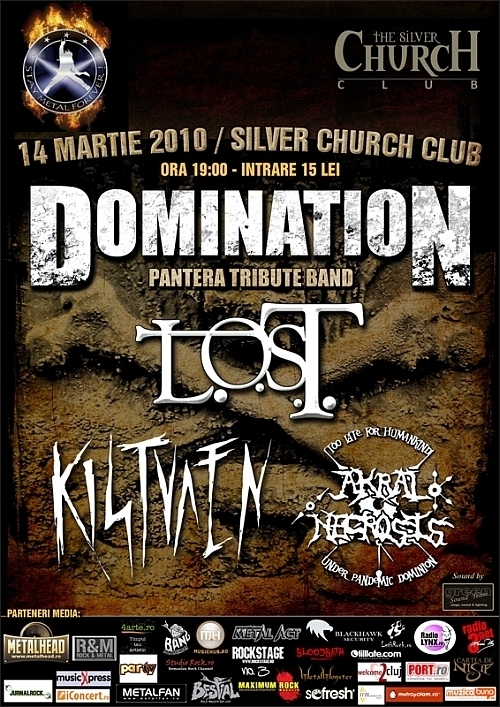 Concert Domination, L.O.S.T., Akral Necrosis si Kistvaen in club The Silver Church
