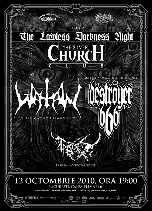 Watain, Destroyer 666 si Otargos - Reaping Death Tour 2010 in TSC