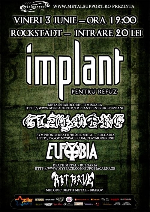Concert Implant pentru refuz, Claymore, Eufobia si Retrove in club Rockstadt Concert Implant pentru refuz, Claymore, Eufobia si Retrove in club Rockstadt