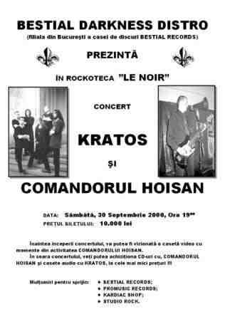 KRATOS, Marsyas, Comandorul Hoisan (Metal Under Moonlight I, 30.09.2000)