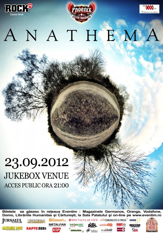 Concert Anathema, 23 septembrie in Jukebox Venue Bucuresti