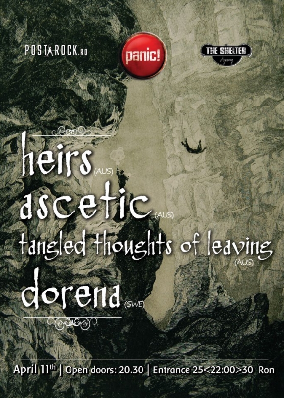 Heirs, Ascetic, Tangled Thoughts Of Leaving si Dorena la post-rock & experimental night in Panic! Club