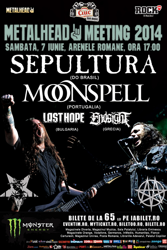 Trupele Moonspell, Sepultura, Last Hope si Endsight confirmate la Metalhead Meeting 2014