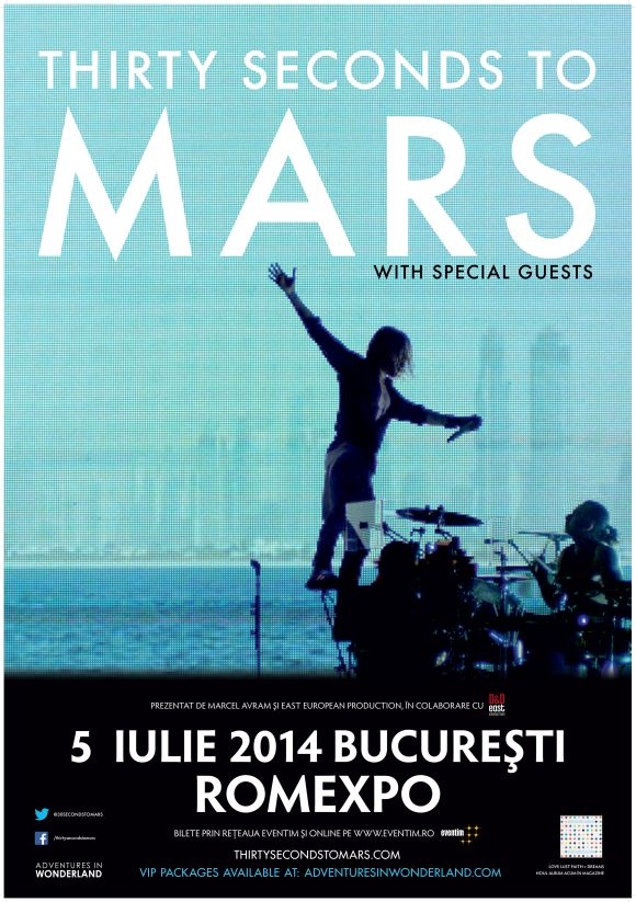 Show-ului Thirty Seconds To Mars la Romexpo are loc in 5 iulie 2014