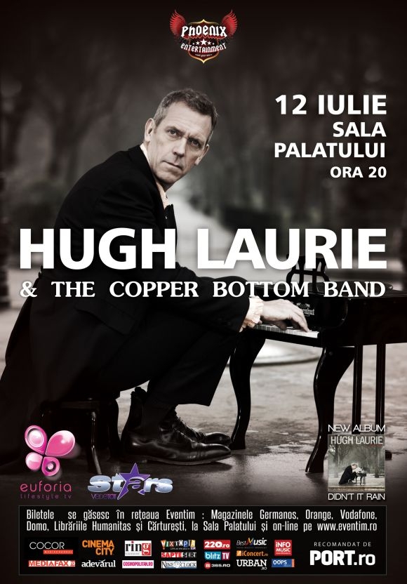 Categoria de bilete VIP pentru concertul Hugh Laurie de la Sala Palatului este aproape sold-out
