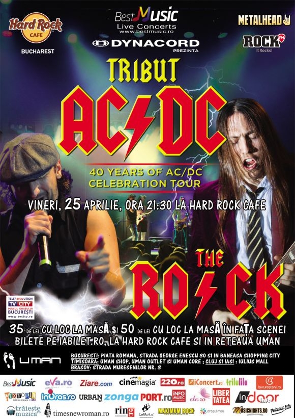 Concert The R.O.C.K. - Tribut Ac/Dc la Hard Rock Cafe