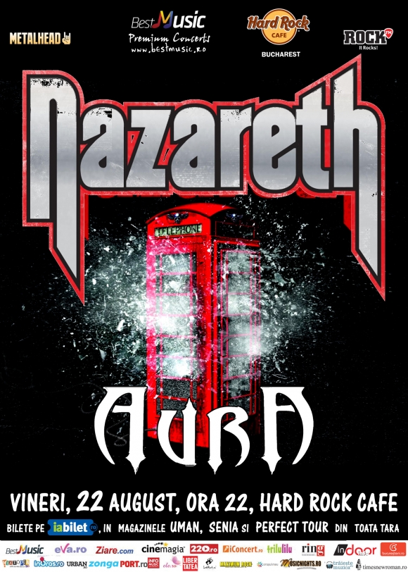 Programul concertului Nazareth si Aura la Hard Rock Cafe