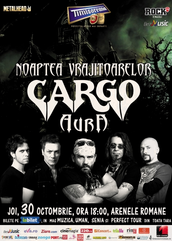 Aura deschide concertul Cargo - Noaptea Vrajitoarelor la Arenele Romane