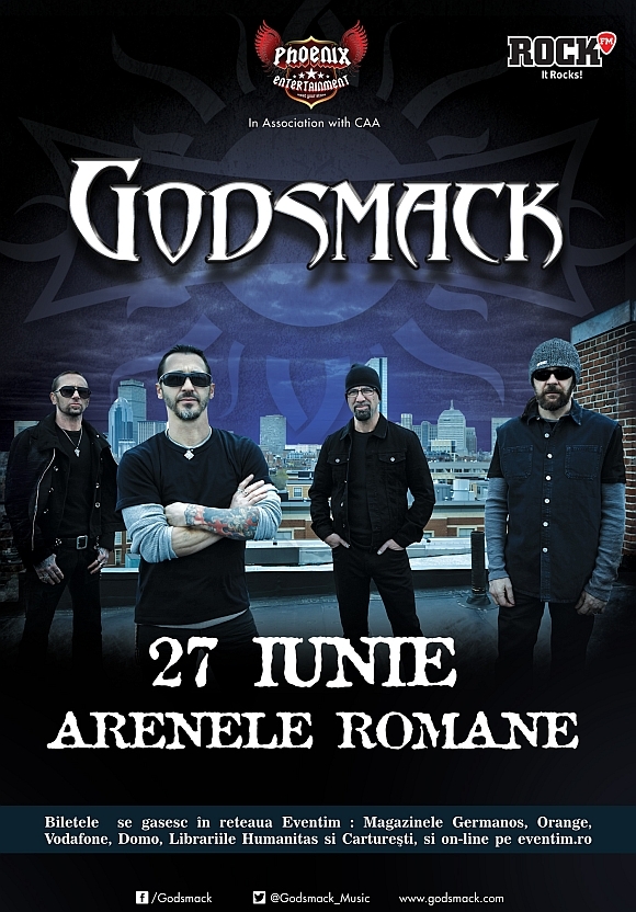 Concert Godsmack in premiera in Romania, la Arenele Romane