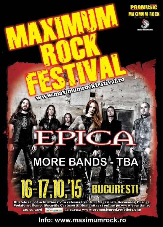 Trupa Epica confirmata la Maximum Rock Festival 2015