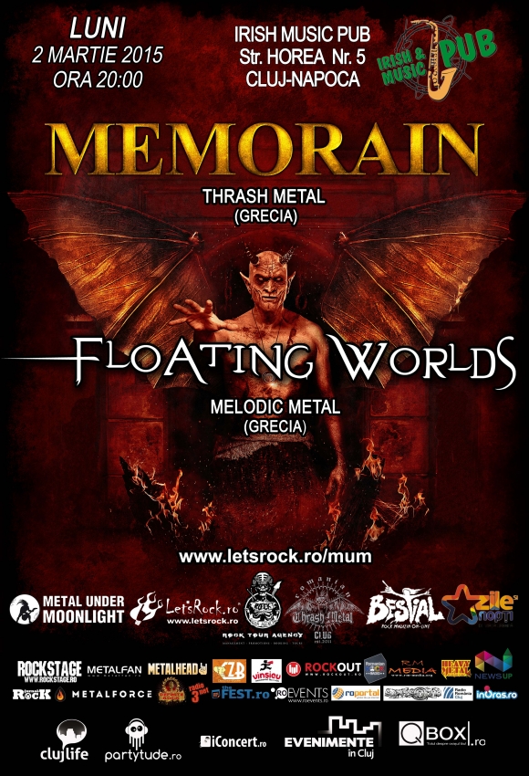 Concert in Cluj-Napoca: Memorain (thrash/Grecia) si Floating Worlds (melodic metal/Grecia)