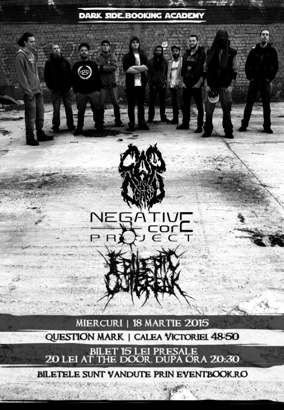Cap de Craniu, Negative Core Project si Epileptic Outbreak, pe 18 martie, la Question Mark din Bucuresti