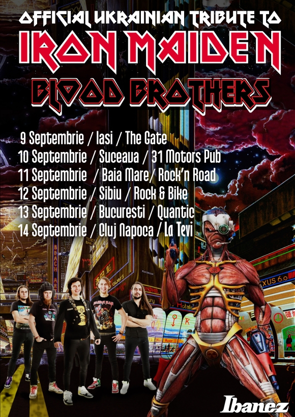 6 concerte Blood Brother (tribut Iron Maiden din Ucraina) in Romania, in luna septembrie