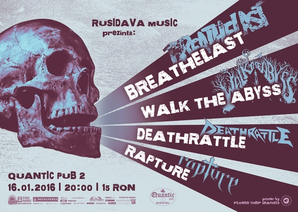 Trupele Breathelast, Walk The Abyss, Deathrattle, Rapture in concert la Quantic Pub 2