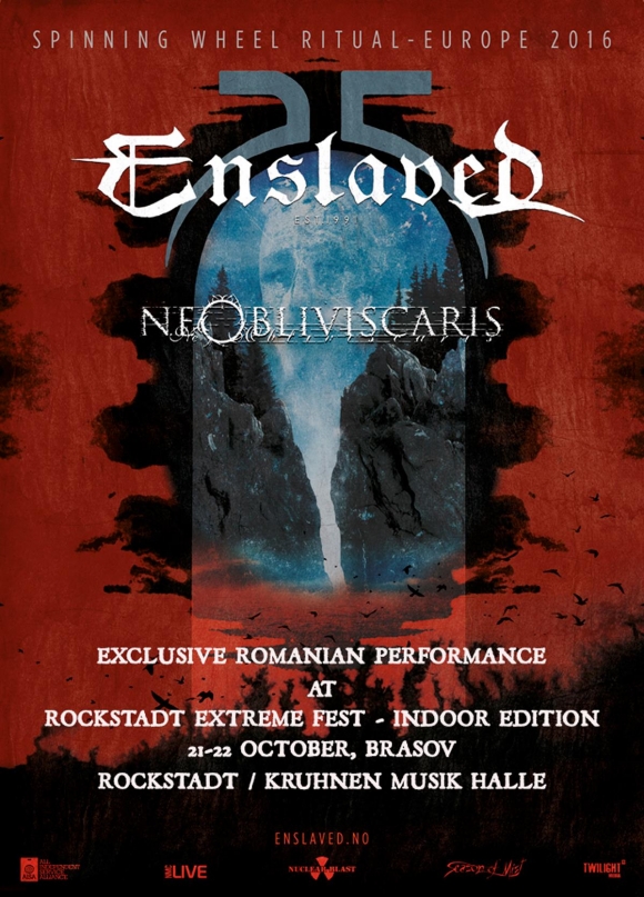 Enslaved si Ne Obliviscaris confirmati pentru Rockstadt Extreme Fest 2016 - Indoor Edition - in octombrie la Brasov