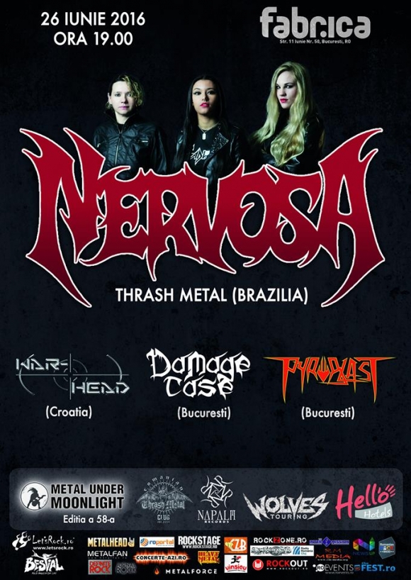NERVOSA, War-Head, Damage Case, Pyroblast (Metal Under Moonlight LVIII, 26.06.2016)
