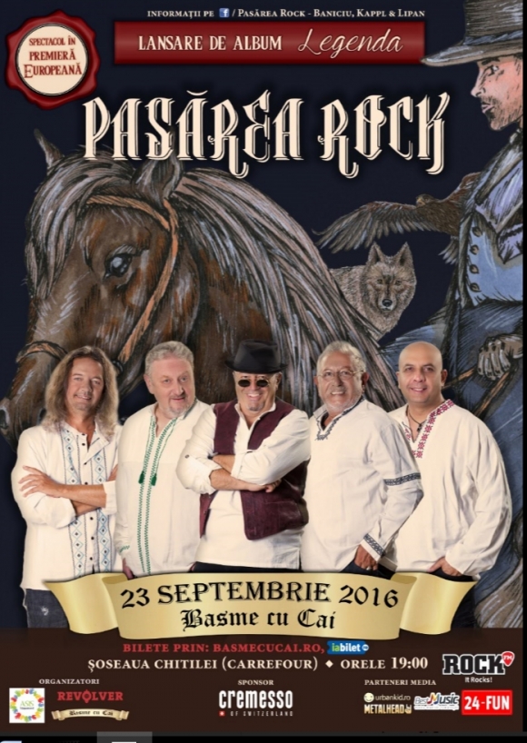 Pasarea Rock isi lanseaza primul album muzical, Legenda, printr-un spectacol in premiera europeana