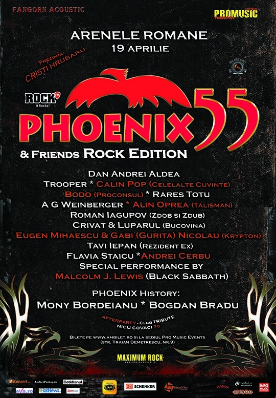 Rock din anii `60 la aniversarea Phoenix 55 de la Arenele Romane