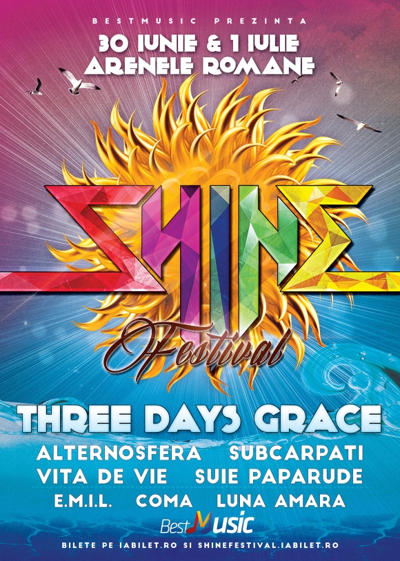 Trupele Three Days Grace si Subcarpati vor canta la Shine Festival 2017