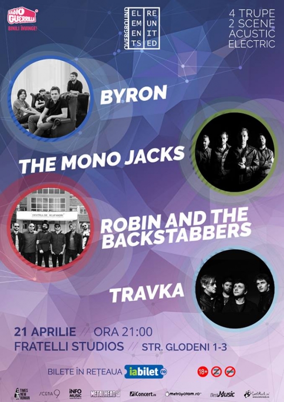 byron, The Mono Jacks, Robin and the Backstabbers si Travka vor concerta pe aceeasi scena la Bucuresti: Elements Reunited