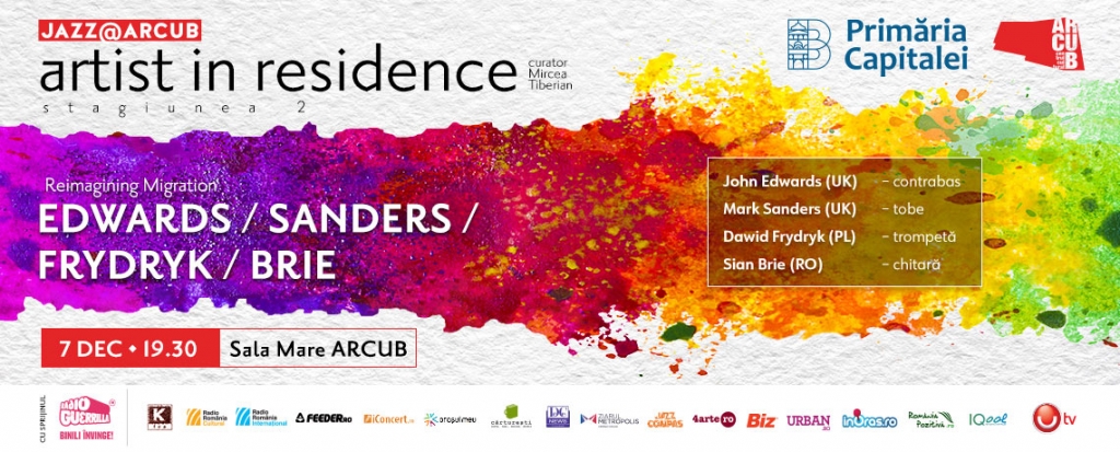Concert John Edwards, Mark Sanders, Dawid Frydryk si Sian Brie la Jazz @ ARCUB - Artist in Residence