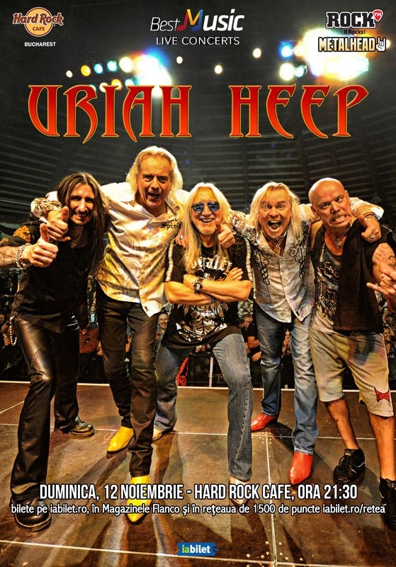 Concert Uriah Heep la Hard Rock Cafe: Categoria cu loc la masa in sala este Sold Out