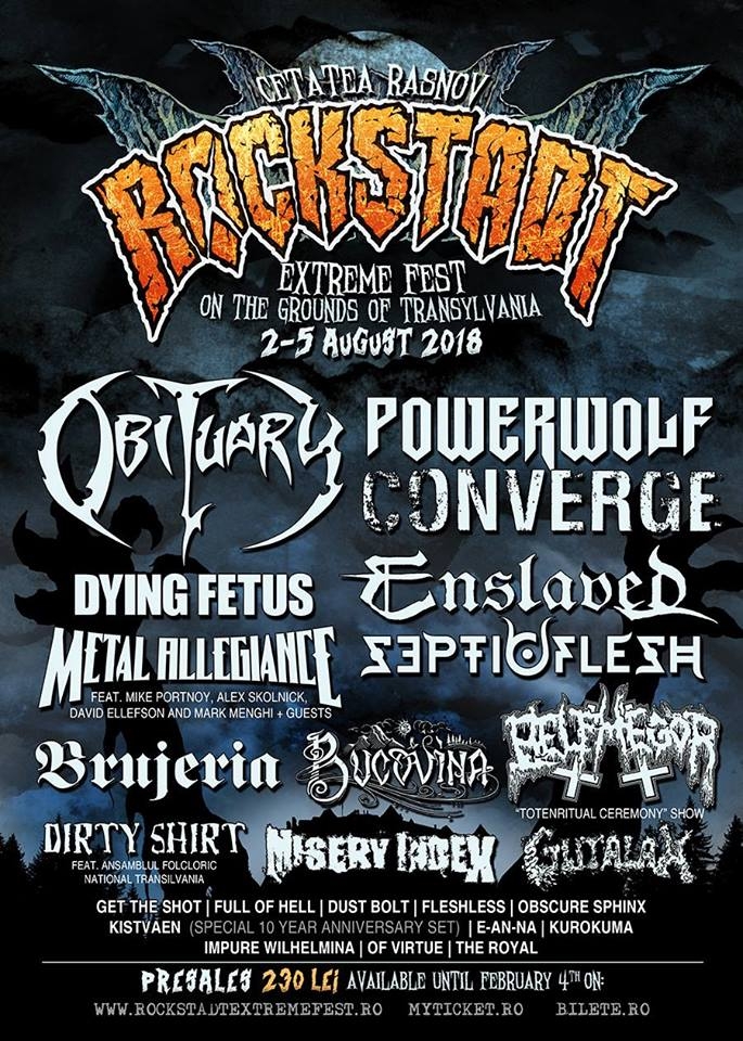 BRUJERIA, ENSLAVED, OF VIRTUE si THE ROYAL, confirmati la Rockstadt Extreme Fest
