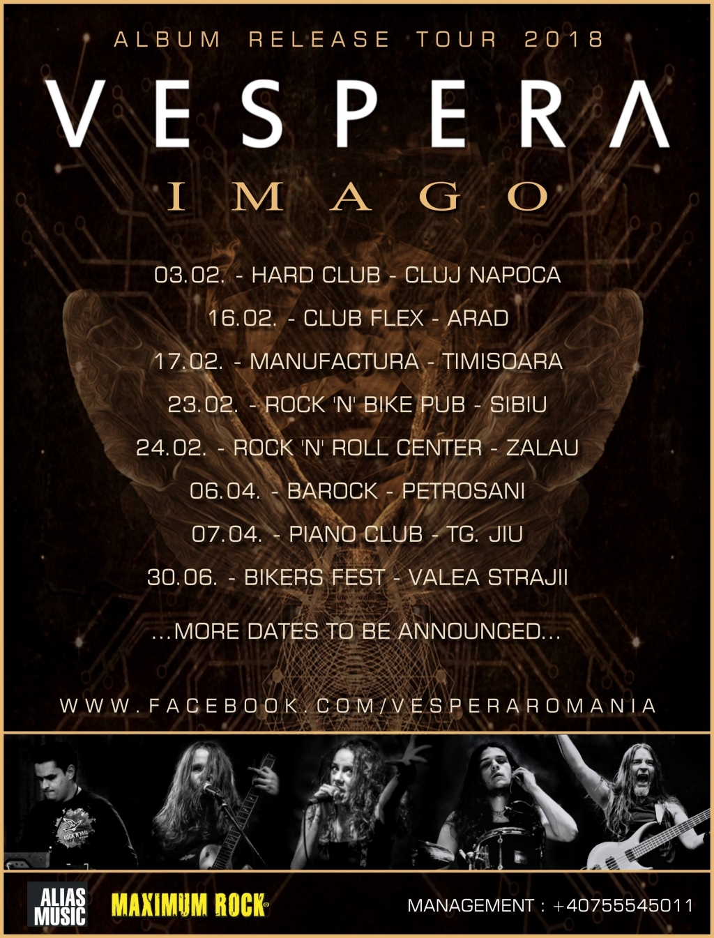 Vespera lanseaza albumul „Imago” si debuteaza turneul in Hard Club