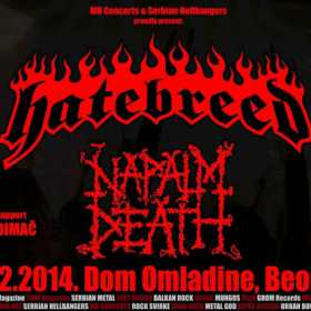 Concert Hatebeed si Napalm Death la Belgrad