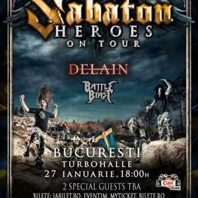 Concertul Sabaton va fi deschis de trupele Delain si Battle Beast