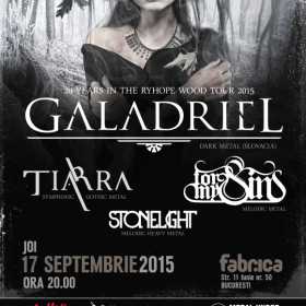 Tiarra, StoneLight si For My Sins in deschiderea concertului Galadriel din 17 septembrie