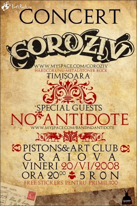 Concert Coroziv + No Antidote in Craiova