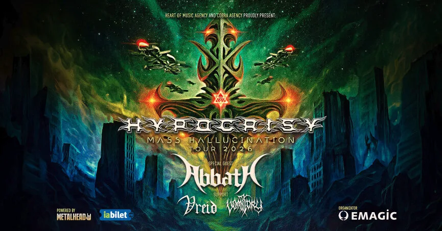 Pachete cu 25% discount la concertul HYPOCRISY, ABBATH, VOMITORY si VREID de la Arenele Romane