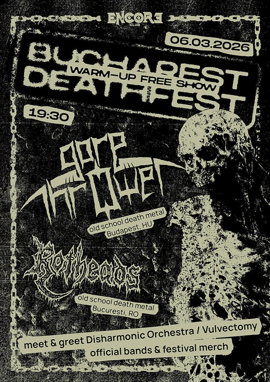 2. BUCHAREST DEATHFEST 2026 incepe pe 7 martie 2026, in Quantic, cu warm-up in Encore, pe 6 martie 2026