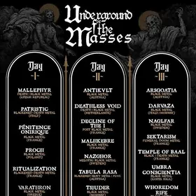 UNDERGROUND FOR THE MASSES III - Program pe zile